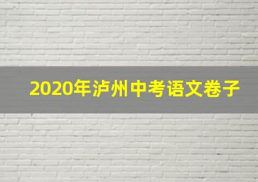 2020年泸州中考语文卷子