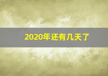 2020年还有几天了