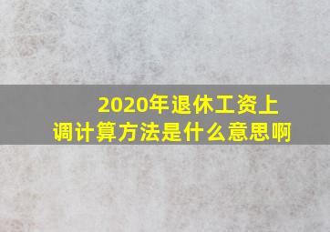 2020年退休工资上调计算方法是什么意思啊