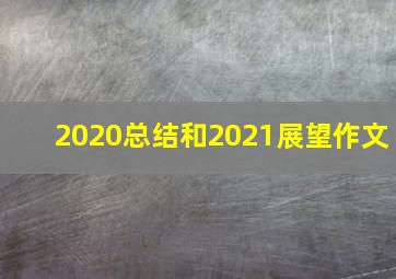 2020总结和2021展望作文