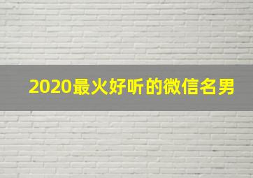 2020最火好听的微信名男