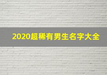 2020超稀有男生名字大全