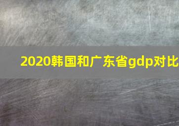 2020韩国和广东省gdp对比