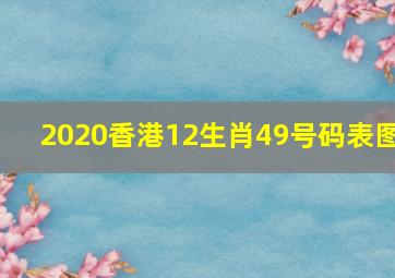 2020香港12生肖49号码表图