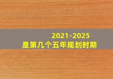 2021-2025是第几个五年规划时期