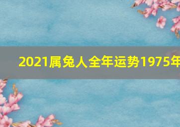 2021属兔人全年运势1975年