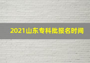 2021山东专科批报名时间