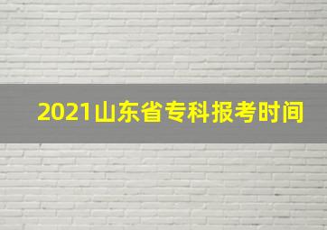 2021山东省专科报考时间