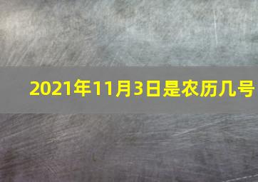 2021年11月3日是农历几号