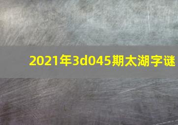 2021年3d045期太湖字谜