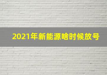 2021年新能源啥时候放号