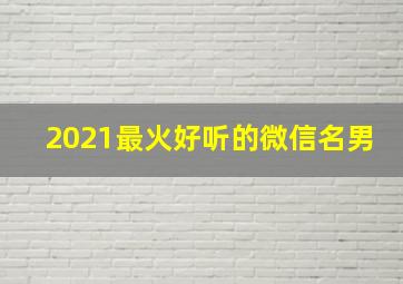 2021最火好听的微信名男