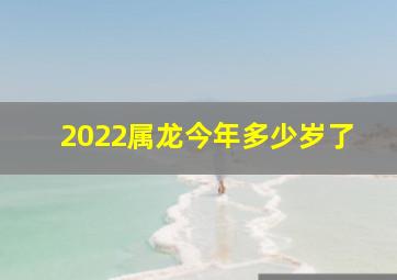 2022属龙今年多少岁了