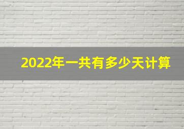 2022年一共有多少天计算