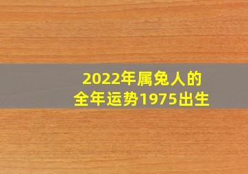 2022年属兔人的全年运势1975出生