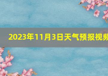 2023年11月3日天气预报视频