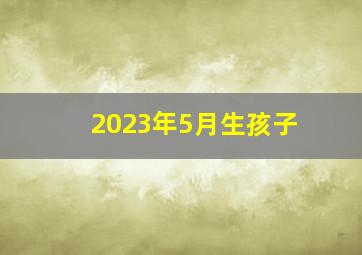 2023年5月生孩子