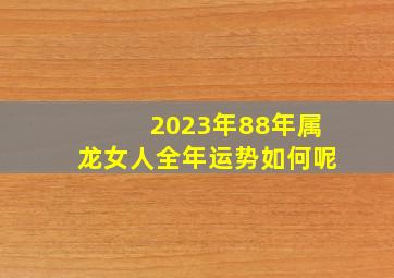 2023年88年属龙女人全年运势如何呢