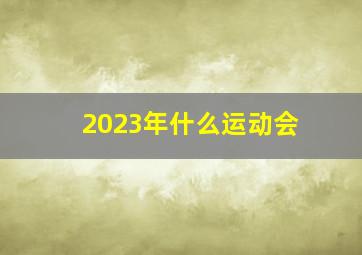 2023年什么运动会