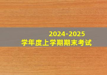 2024-2025学年度上学期期末考试