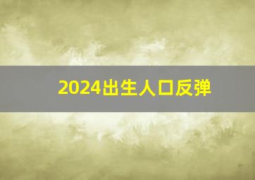 2024出生人口反弹