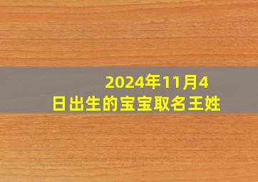 2024年11月4日出生的宝宝取名王姓