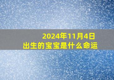 2024年11月4日出生的宝宝是什么命运