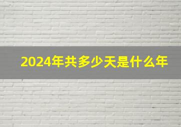 2024年共多少天是什么年