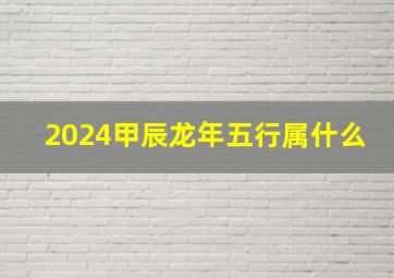 2024甲辰龙年五行属什么