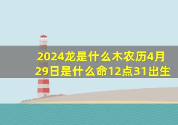 2024龙是什么木农历4月29日是什么命12点31出生