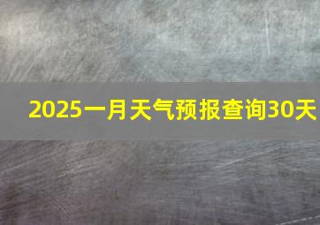 2025一月天气预报查询30天