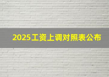 2025工资上调对照表公布