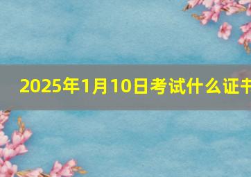 2025年1月10日考试什么证书