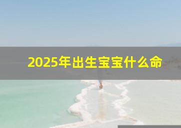 2025年出生宝宝什么命