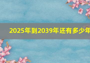 2025年到2039年还有多少年