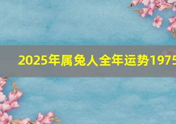 2025年属兔人全年运势1975