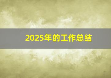 2025年的工作总结