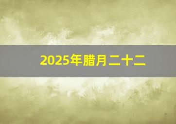 2025年腊月二十二