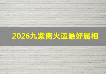 2026九紫离火运最好属相