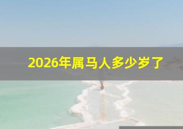 2026年属马人多少岁了