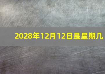 2028年12月12日是星期几