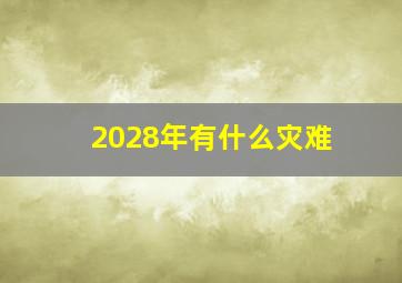 2028年有什么灾难