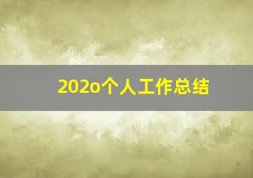 202o个人工作总结