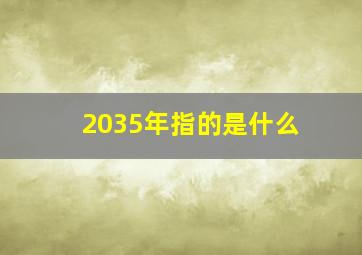 2035年指的是什么