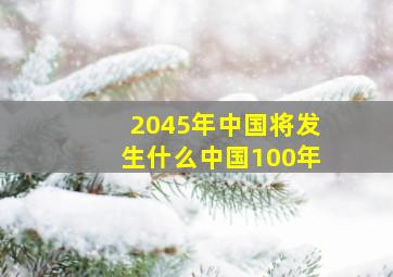 2045年中国将发生什么中国100年