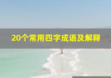 20个常用四字成语及解释