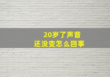 20岁了声音还没变怎么回事