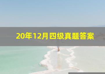 20年12月四级真题答案