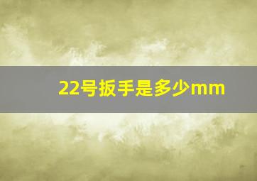 22号扳手是多少mm