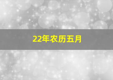 22年农历五月